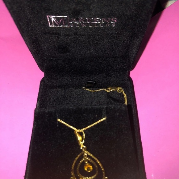 18 karat gold necklace with gemstone - Picture 2 of 2